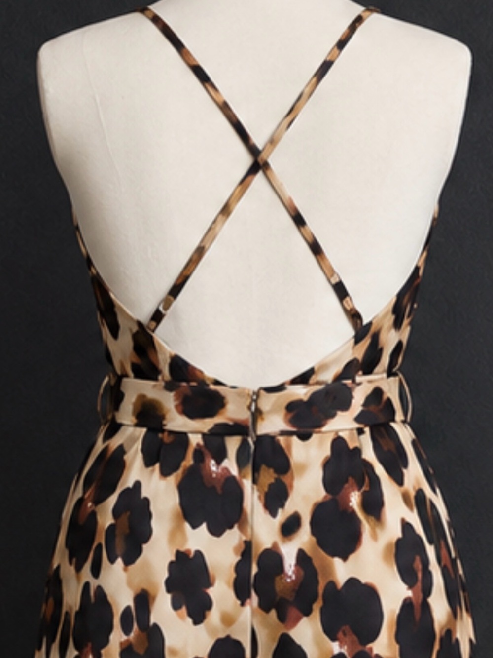 Here Comes the Sun Leopard Print Palazzo Wide-Leg Halter Jumpsuit - Picture 3 of 4
